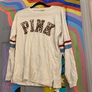 PINK VS- cream long sleev